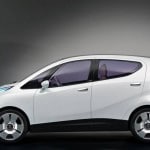 la blue car de profil