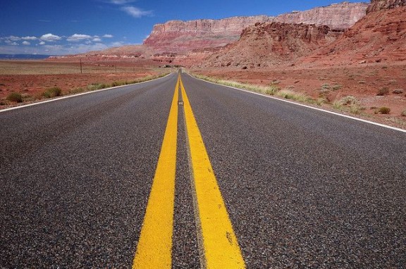 une route a perte de vue