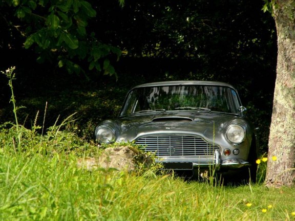 une vieille voiture dans la foret