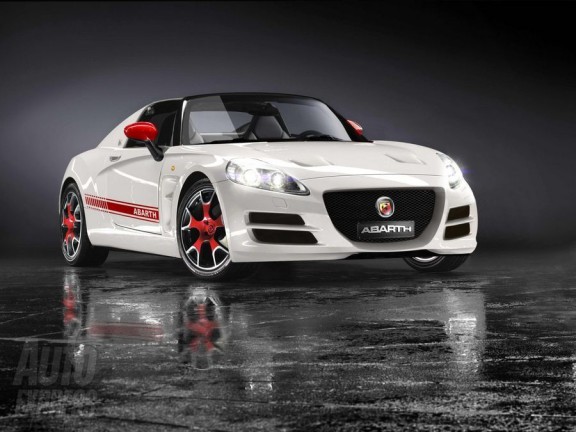 l'abarth roadster en vue 3/4 avant