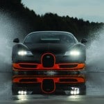 photo de la bugatti veyron super sport roulant sur l'eau