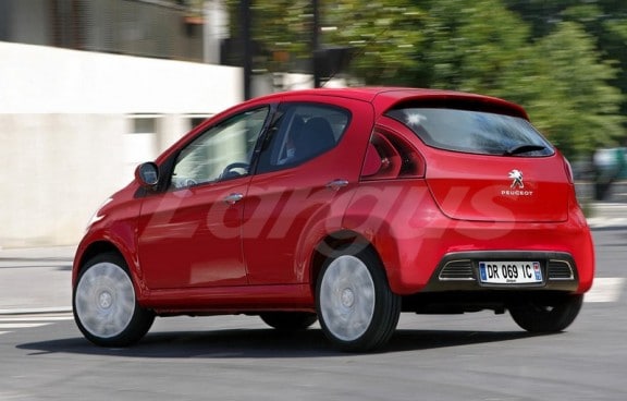 l'arrière de la peugeot 108