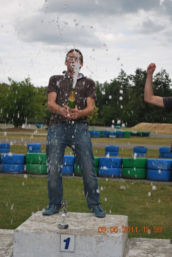 la bouteille de champagne pour le gagnant