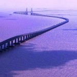 photo soleil couchant du pont de jiaozhou en chine