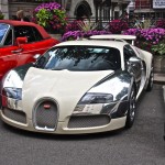 la bugatti veyron blanche et chrome vue de l'avant