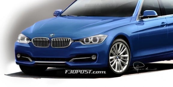 l'avant de la bmw série 3 f30 2012