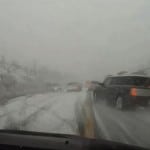 video embarquee lors d'un carambolage sous la neige