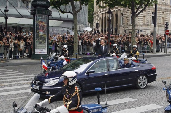 la voiture de sarkozy lors de son election