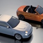 les 500 coupé et cabriolet en vue 3/4 avant