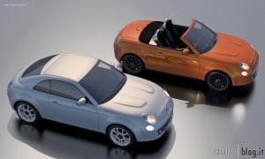 les 500 coupé et cabriolet en vue 3/4 avant