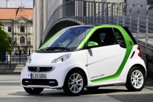 vue 3/4 avant de la fortwo electric drive