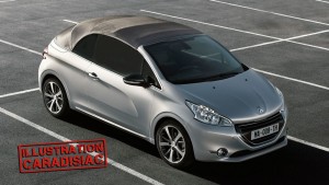 la peugeot 208 cab avec son toit en toile