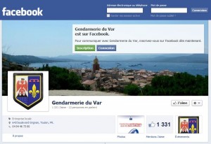 la page facebook de la gendarmerie du var et ses 1300 fans