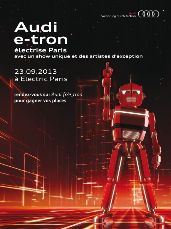 affiche soiree Audi e-tron electric paris