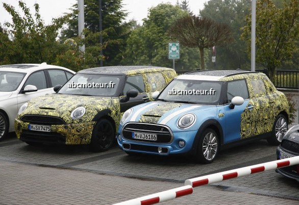 La Mini Clubman Cooper S à gauche de la future Mini 5 portes