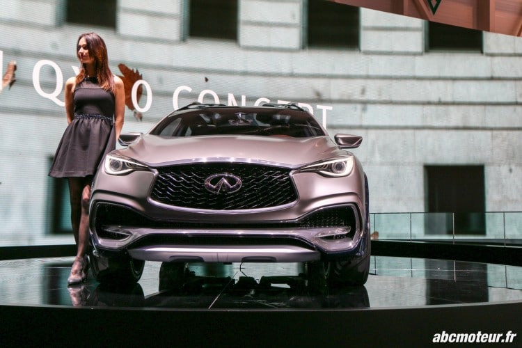 vue avant Infiniti QX30 Concept Salon Geneve 2015