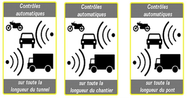 A partir du 4 juillet 2015, voici les trois nouveaux panneaux supplémentaires pour signaler les contrôles de vitesse automatisés