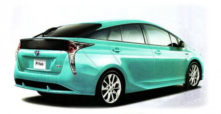 vue 3-4 arriere Toyota Prius IV hybride