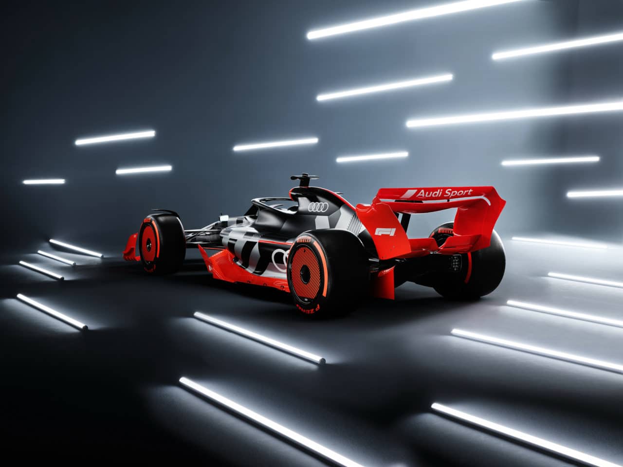 showcar with audi f1 launch livery